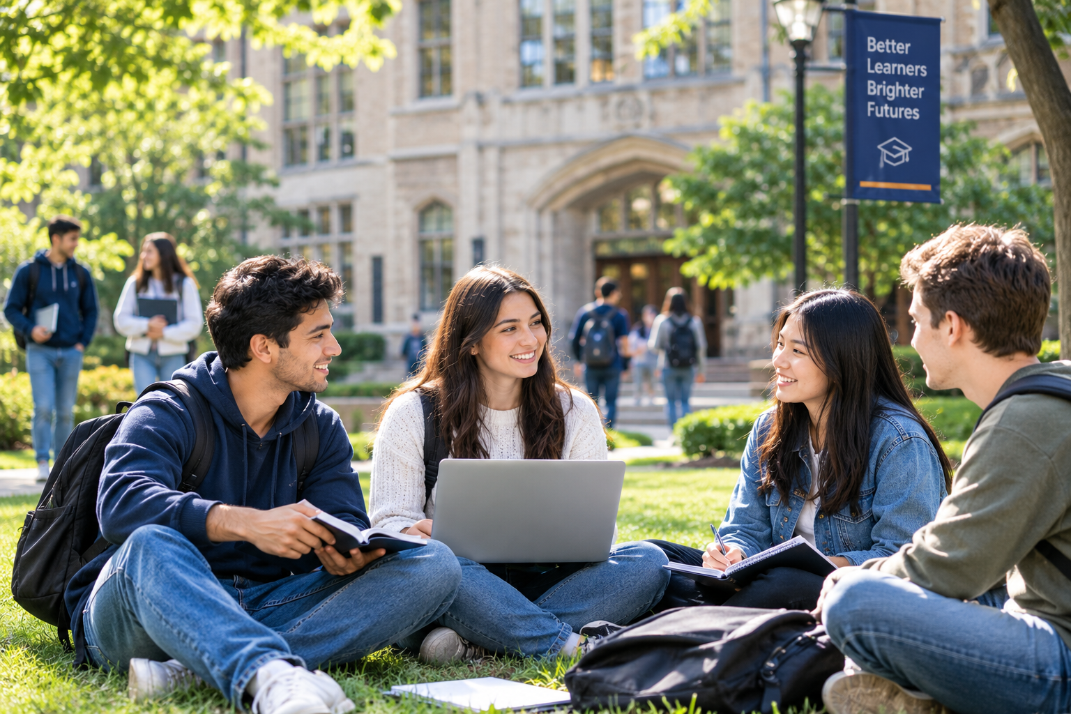 University students on campus